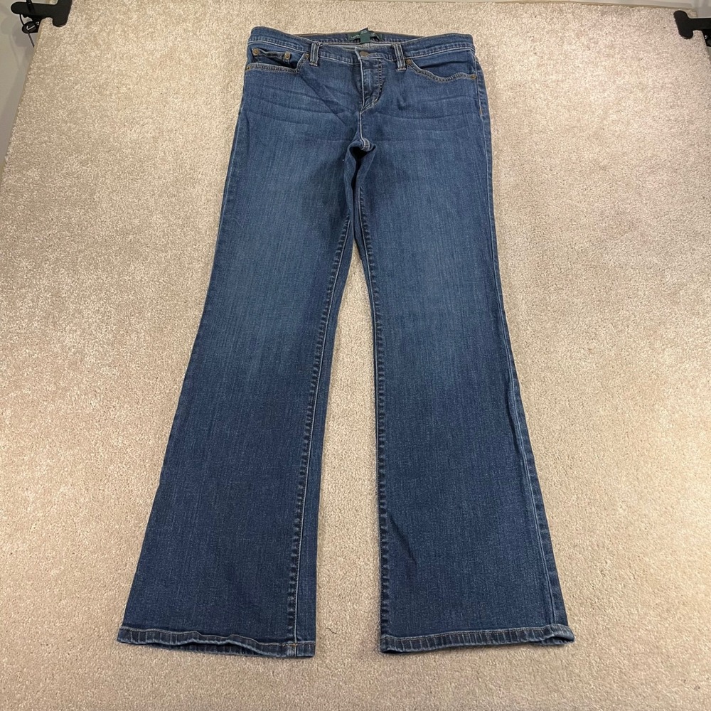 Lauren Ralph Lauren Bootcut Jeans Womens 8 Blue Dark Wash Stretch Denim LRL